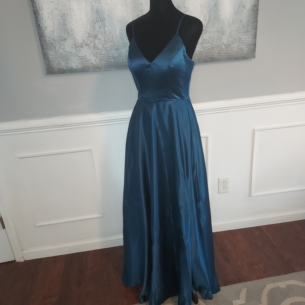 Custom-made satin gown